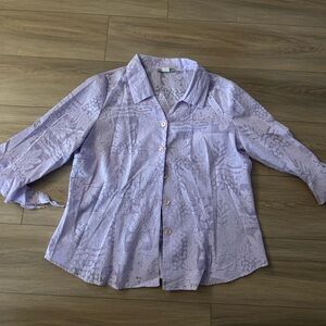 Dressbarn Lavender Button-Up Blouse